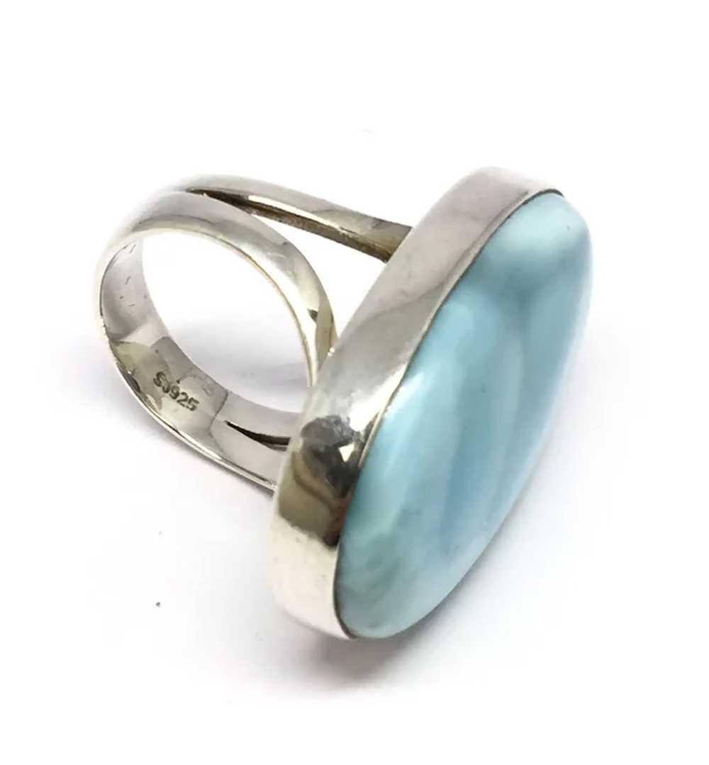 Larimar Cabochon Ring - Sterling Silver - image 6