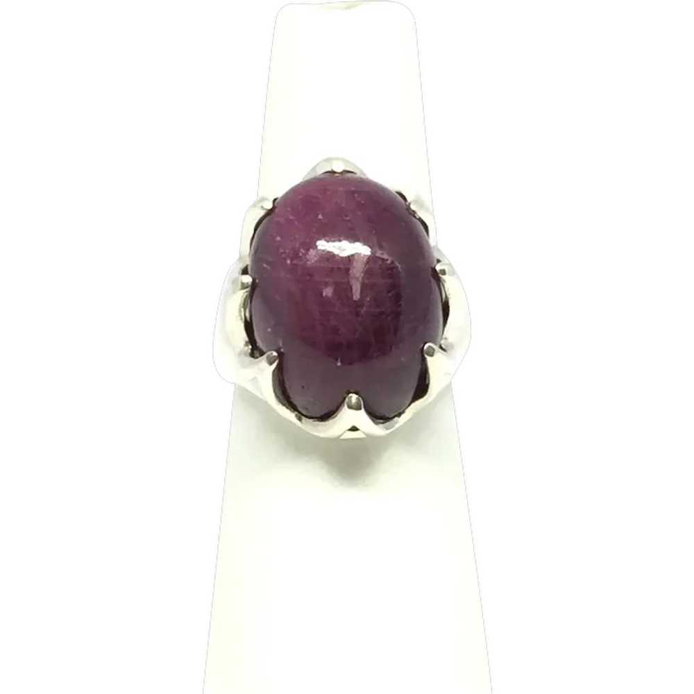 Sapphire Cabochon Ring - Sterling Silver - image 1