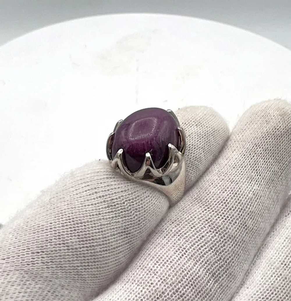 Sapphire Cabochon Ring - Sterling Silver - image 8