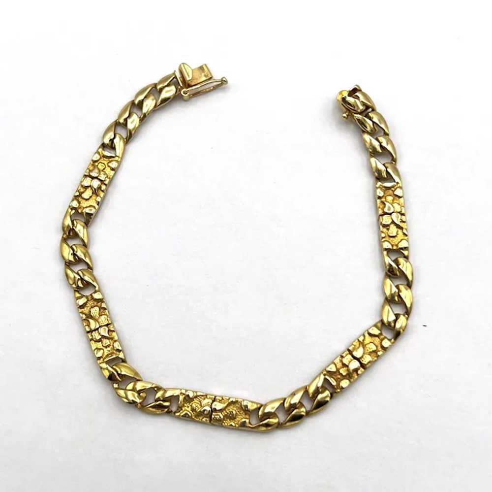 14K Gold Cuban Nugget Bracelet - image 2