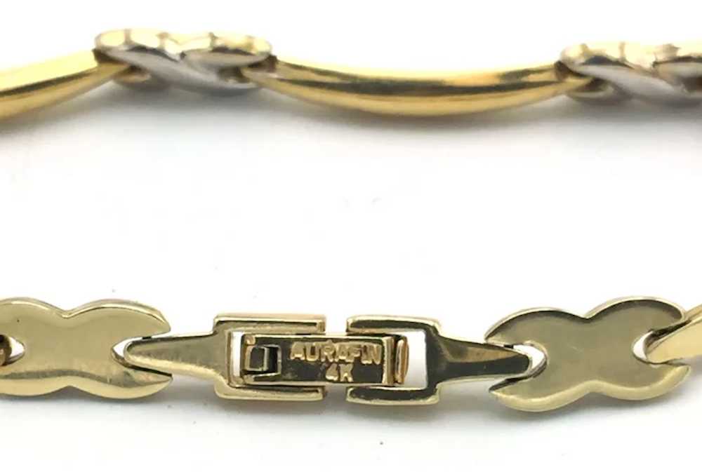 Ladies 14K 'X' Link Two-Toned Bracelet - image 4