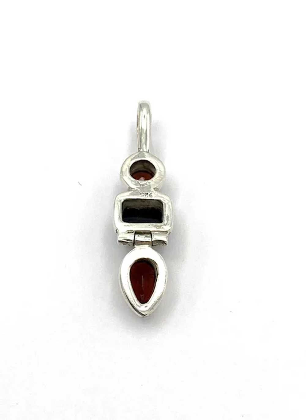 Black Onyx & Garnet Pendant - Sterling Silver - image 4