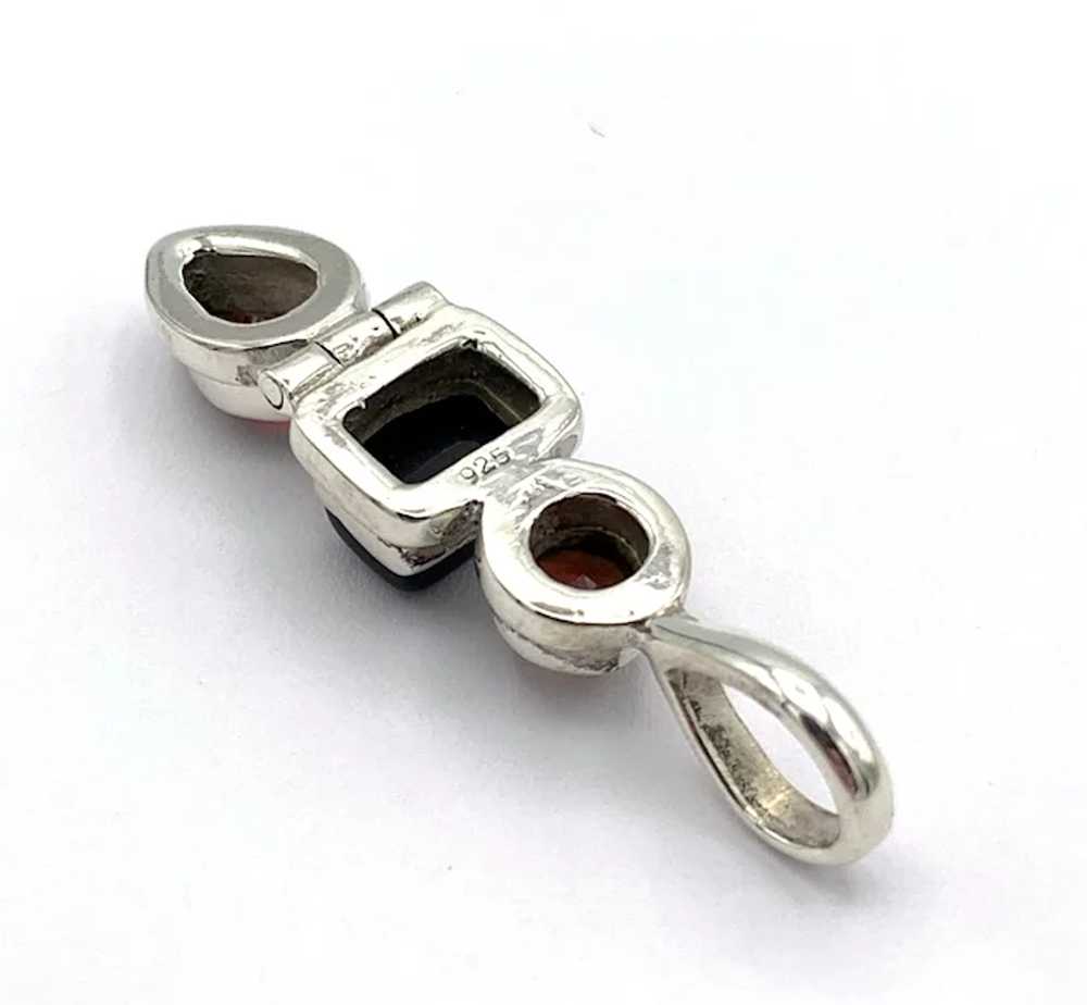 Black Onyx & Garnet Pendant - Sterling Silver - image 5