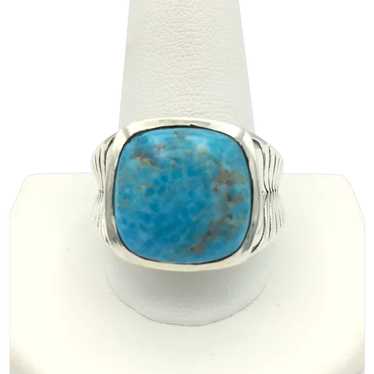 Turquoise Cabochon Ring - Sterling Silver