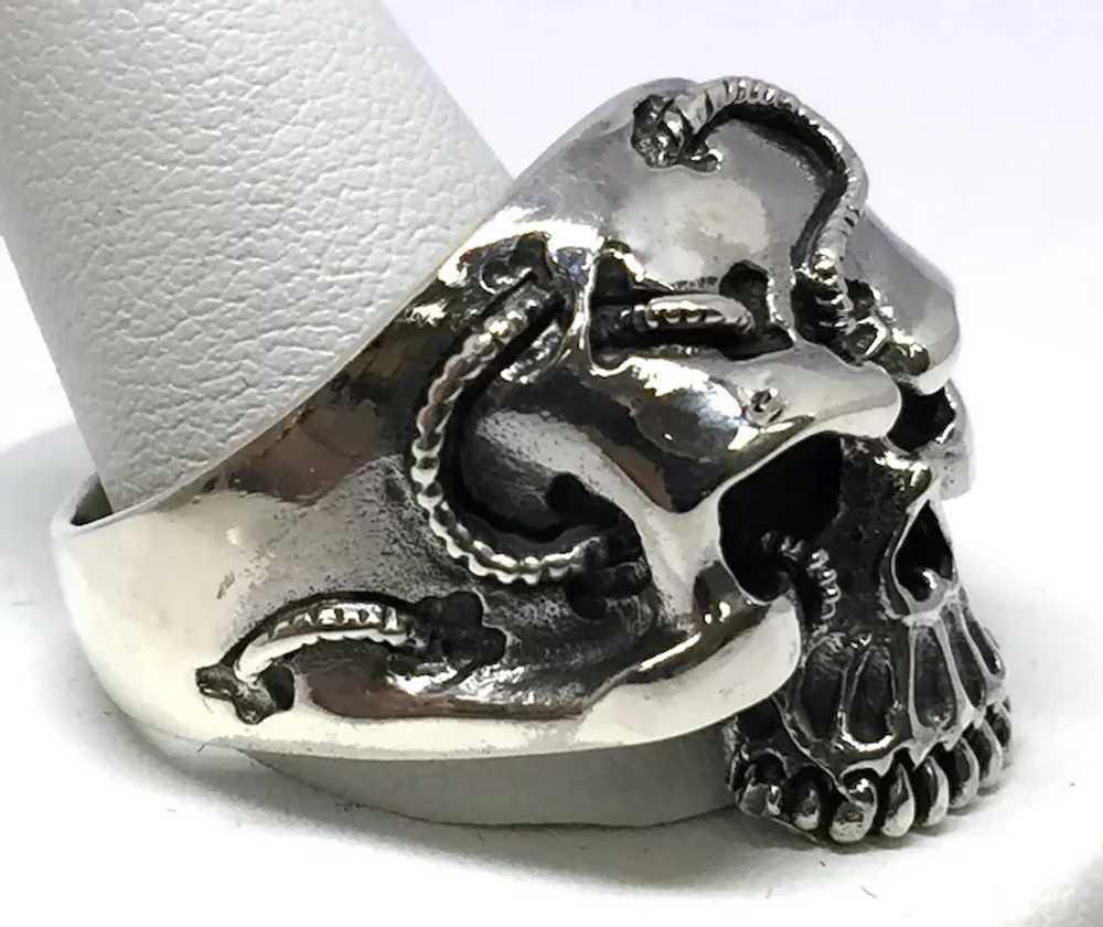 Skull & Snake Ring - Sterling Silver - image 2