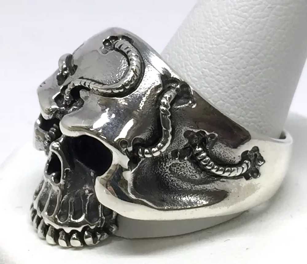 Skull & Snake Ring - Sterling Silver - image 3