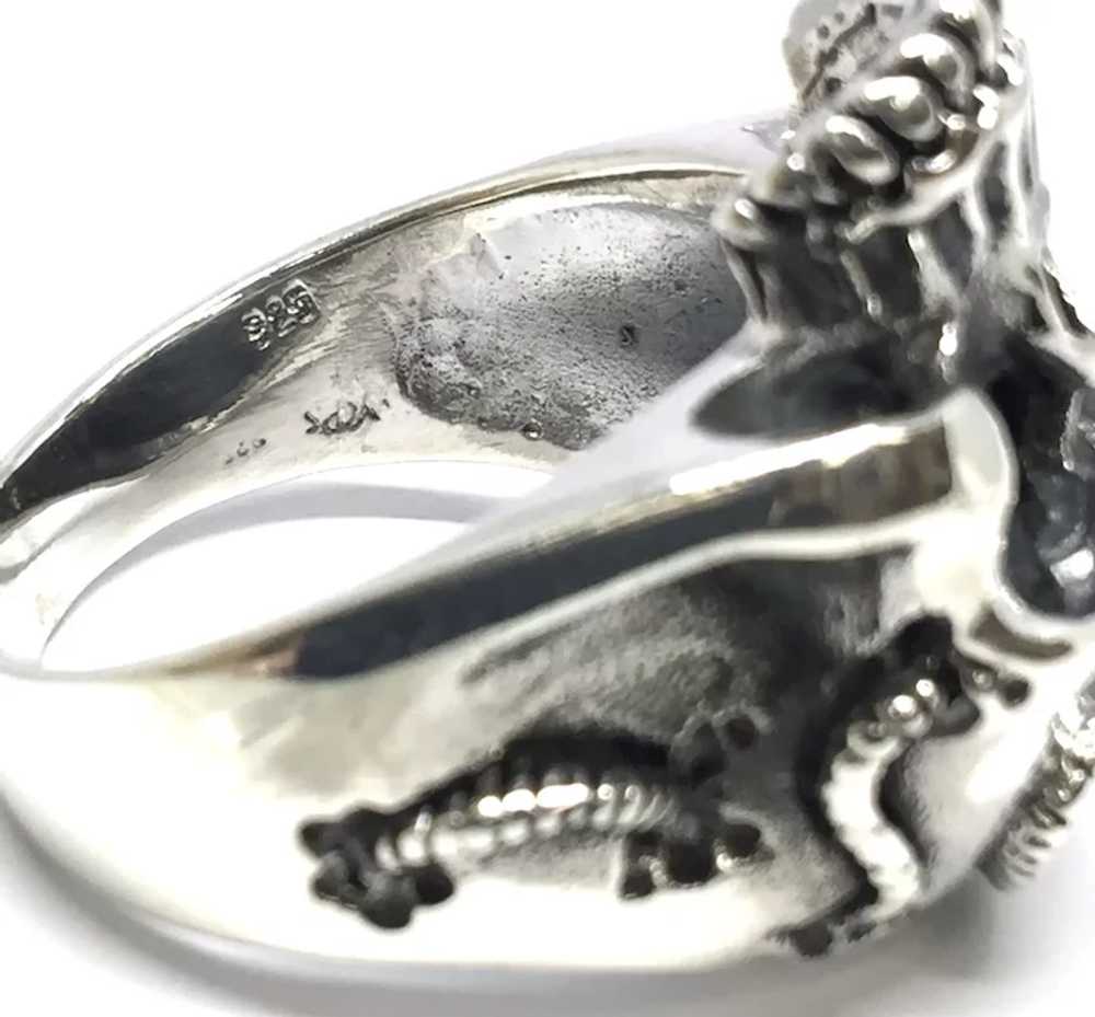 Skull & Snake Ring - Sterling Silver - image 4