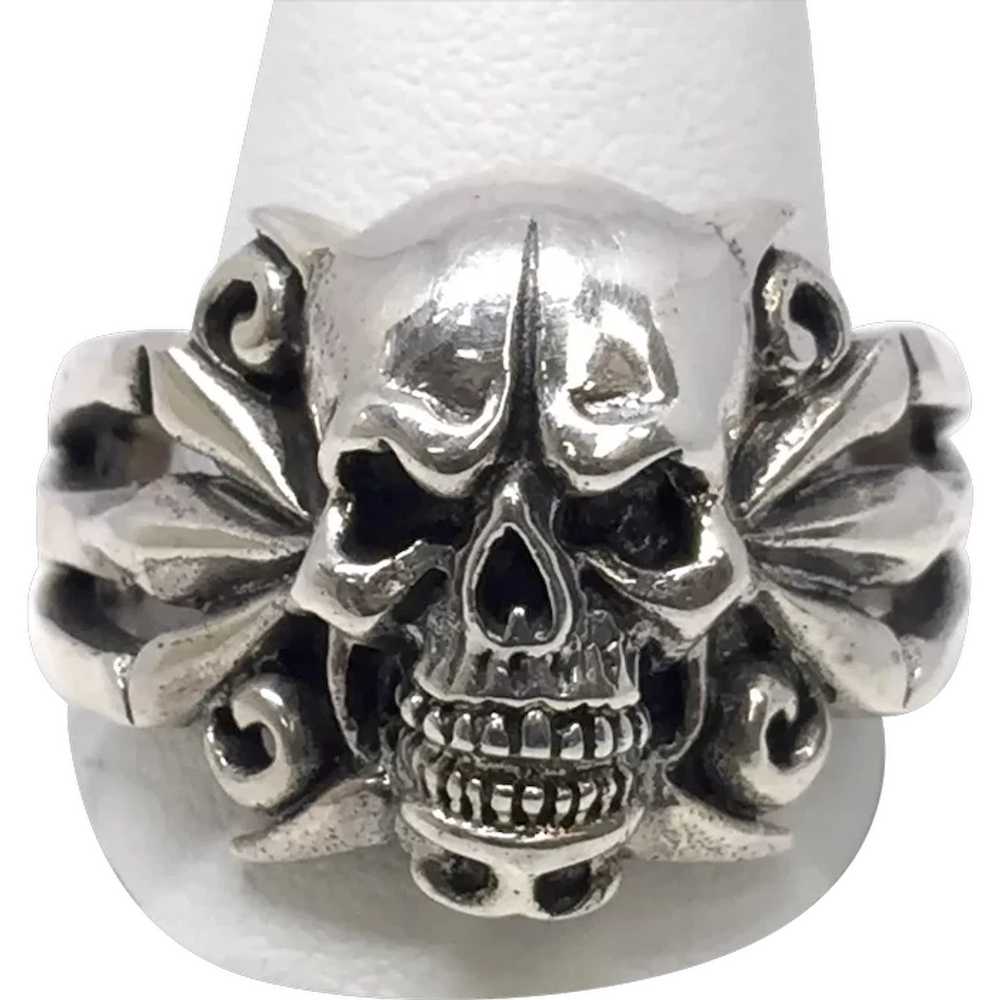 Skull & Scrollwork Ring - Sterling Silver - image 1