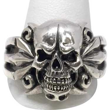 Skull & Scrollwork Ring - Sterling Silver - image 1