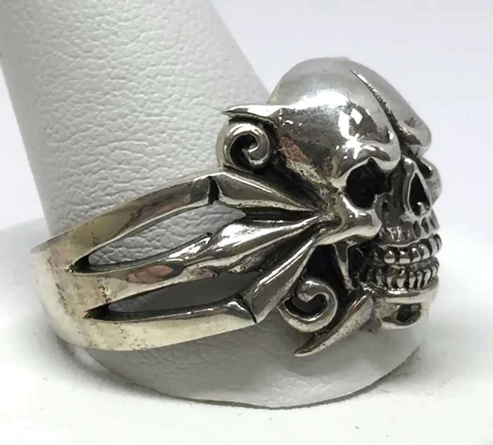 Skull & Scrollwork Ring - Sterling Silver - image 2