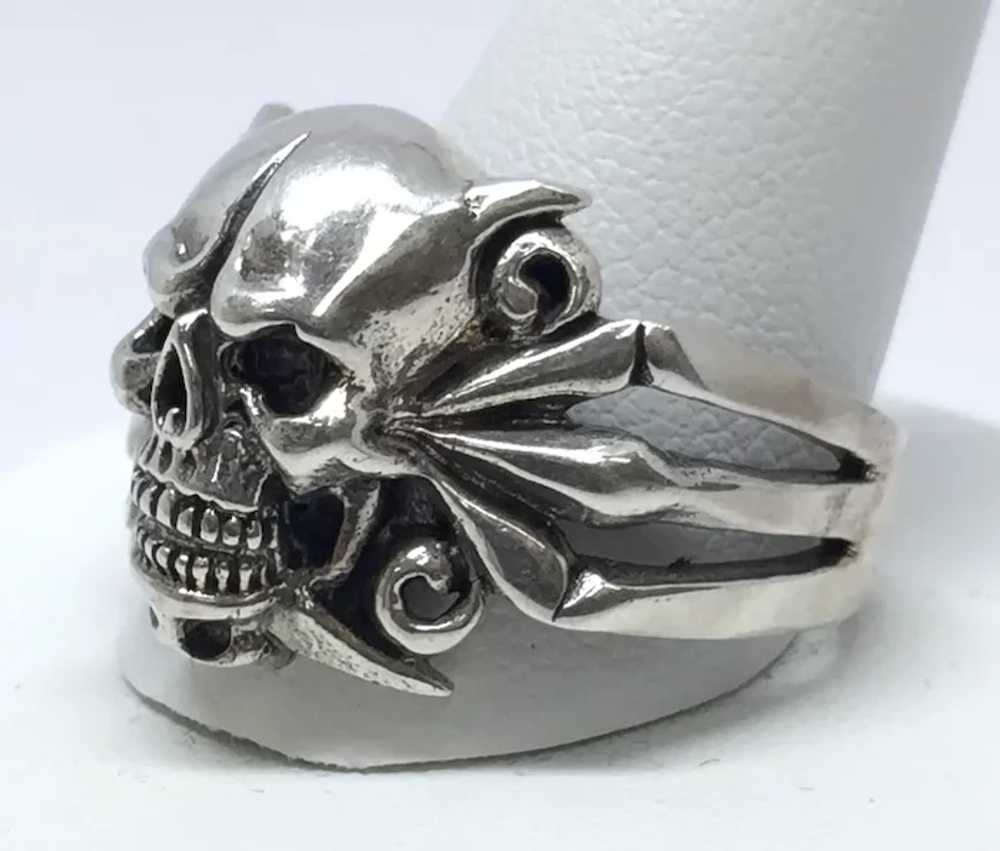 Skull & Scrollwork Ring - Sterling Silver - image 3