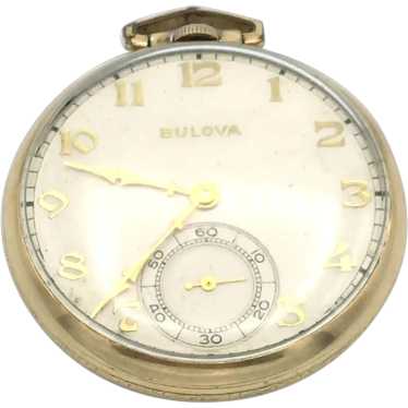 Bulova Open Face 10K RGP Pocket Watch - image 1