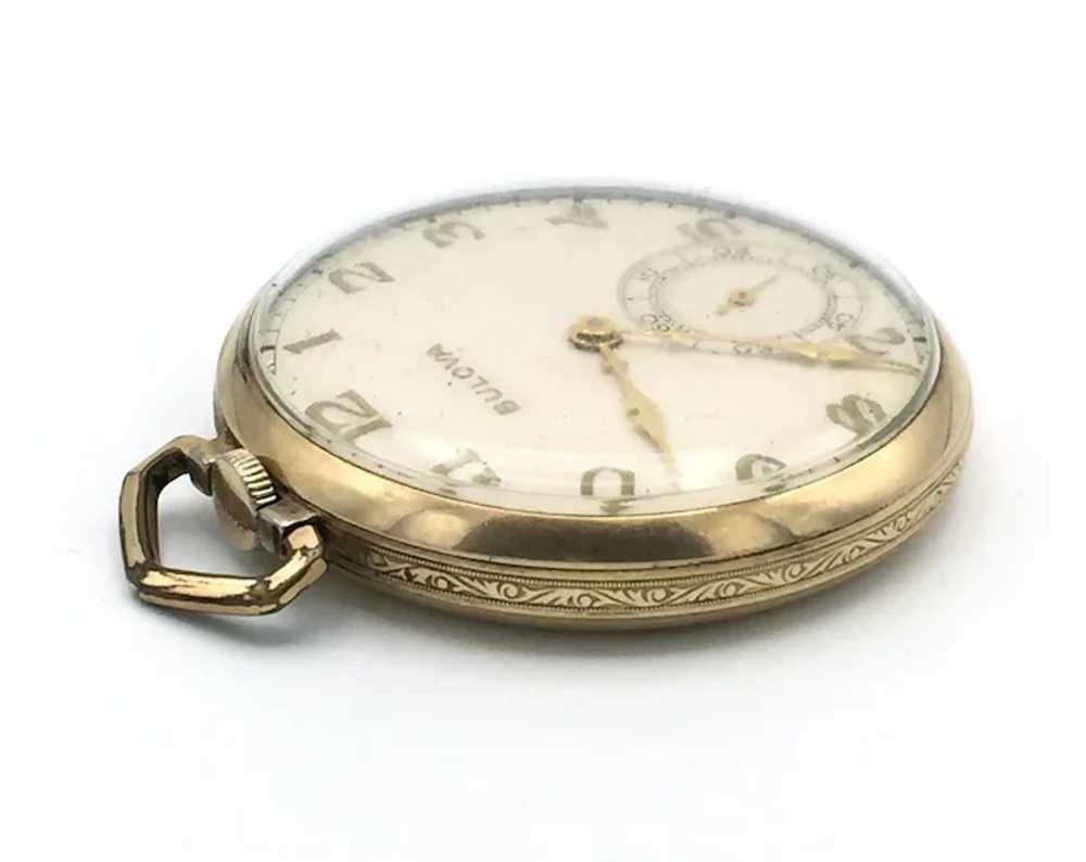 Bulova Open Face 10K RGP Pocket Watch - image 3