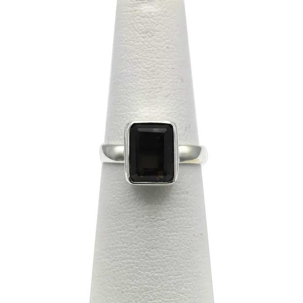 Emerald-Cut Smoky Quartz Ring - Sterling Silver - image 1