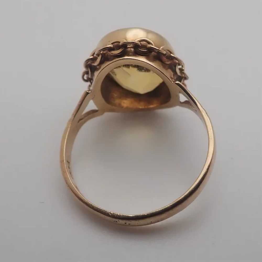 English 9K Gold Citrine Ring - Hallmarked 1968 - image 5