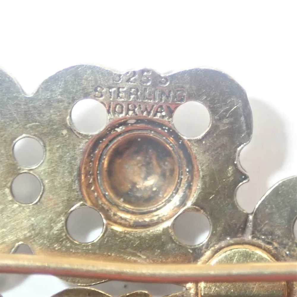 Norwegian Silver Enamel Pin - Unsigned DAVID-ANDE… - image 5