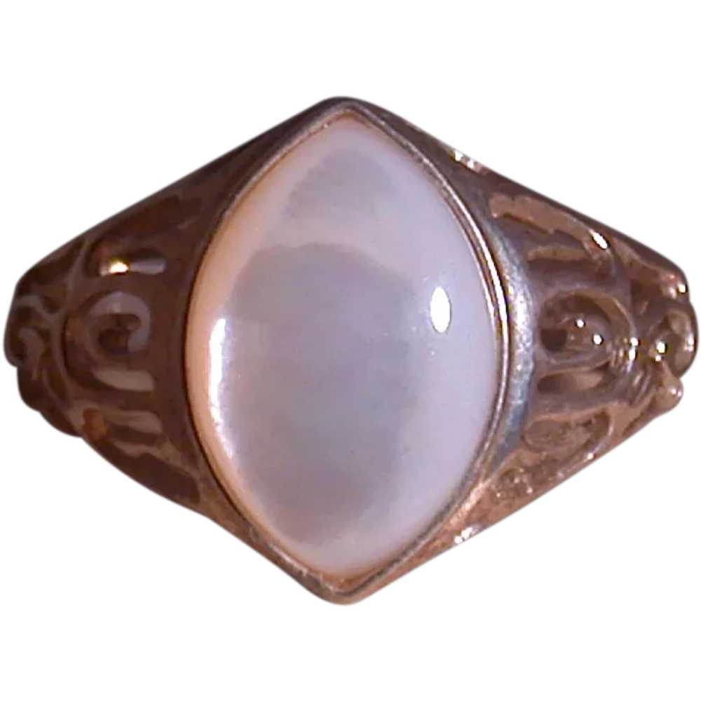 Mother Of Pearl and Sterling Silver Ladies Ring - image 1