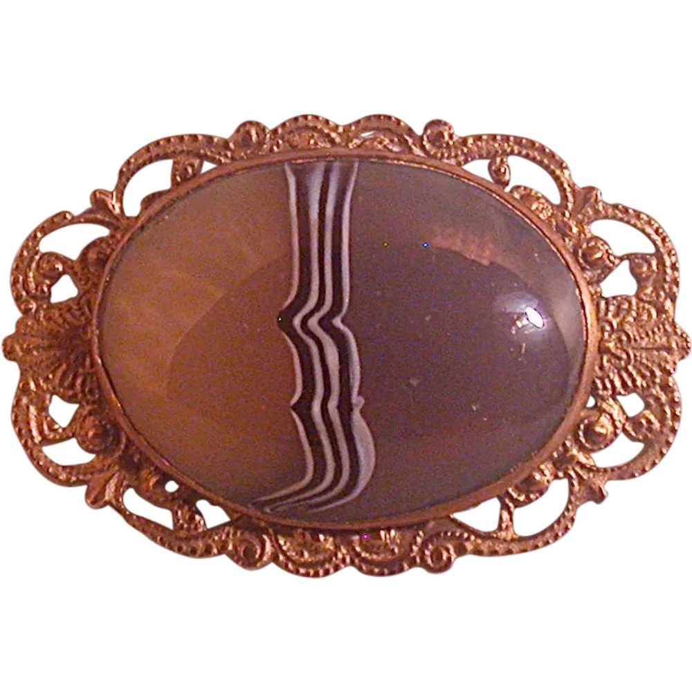 Antique Agate Pin - image 1