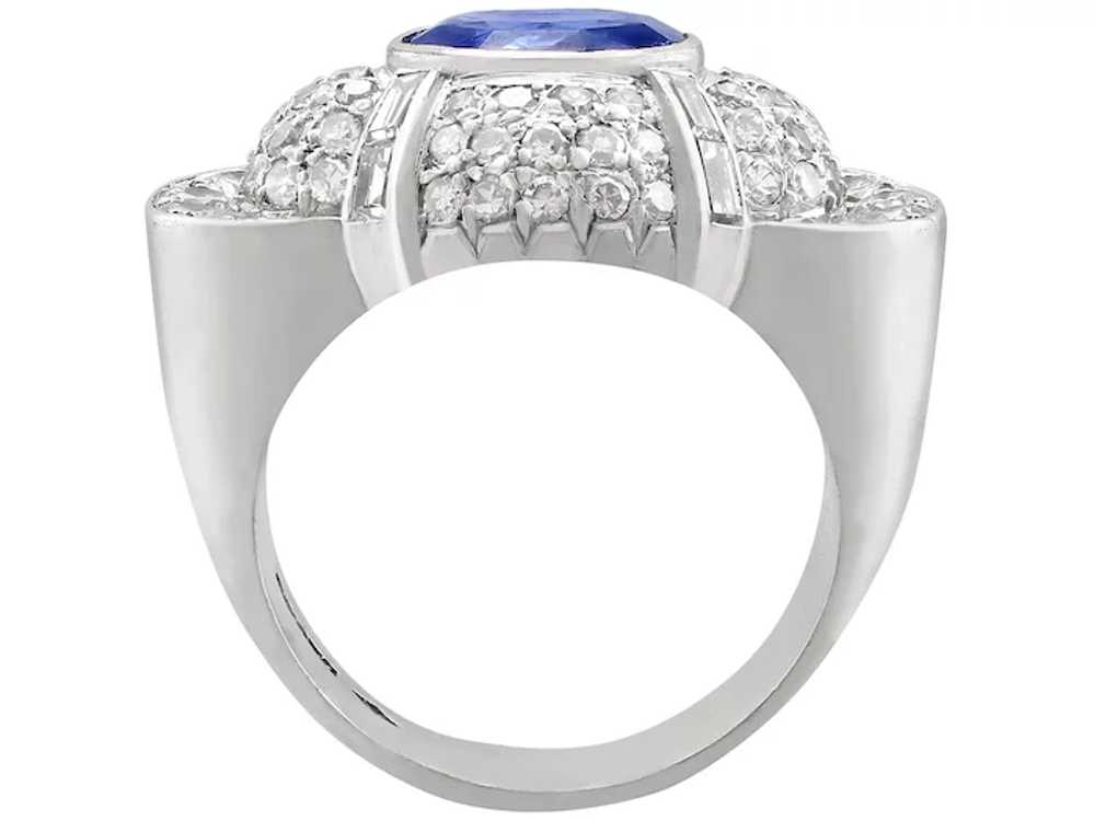 Vintage 3.57ct Sapphire and 2.37ct Diamond, Plati… - image 5