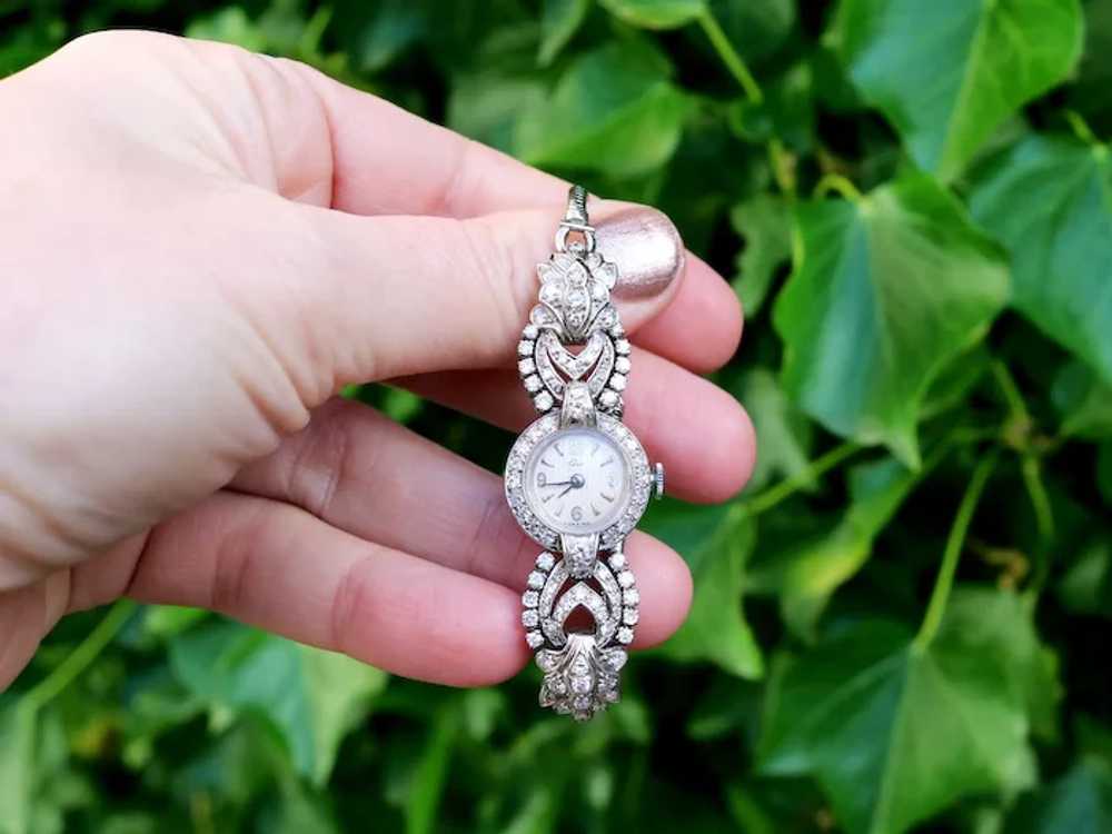 Vintage 2.92 cttw Diamond Cocktail Watch in Plati… - image 2