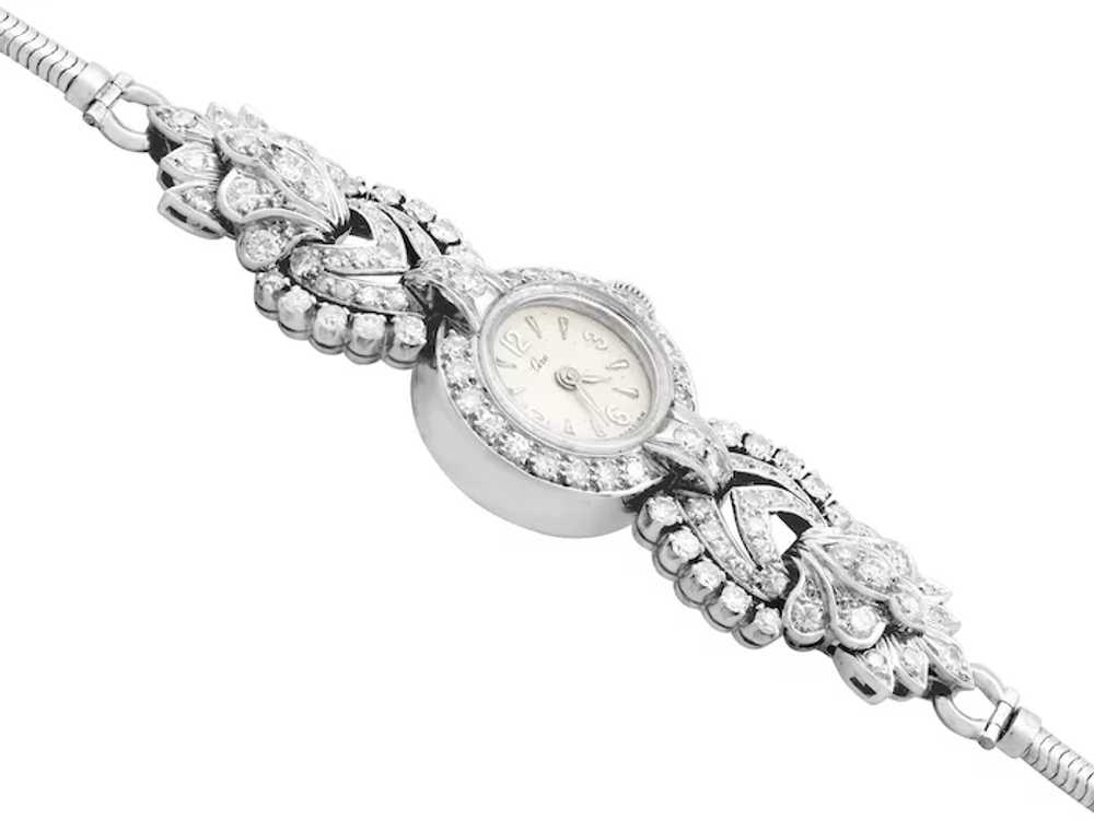Vintage 2.92 cttw Diamond Cocktail Watch in Plati… - image 4