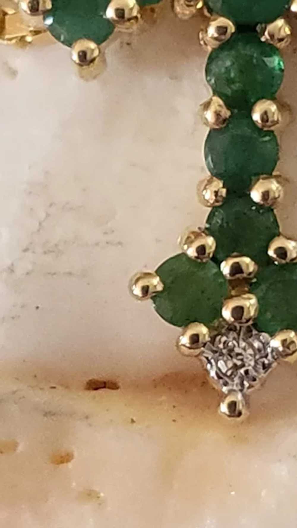 Emerald and Diamond Cross in 14K Gold with 14K Bo… - image 9