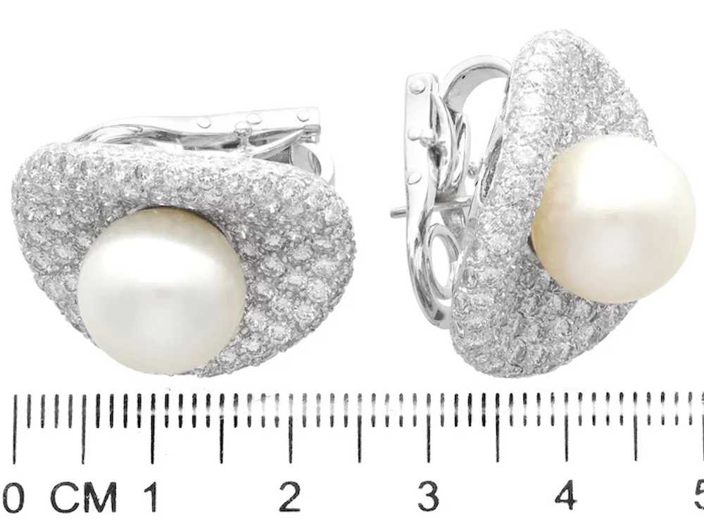 Vintage Pearl and 5.15ct Diamond, 18ct White Gold… - image 7