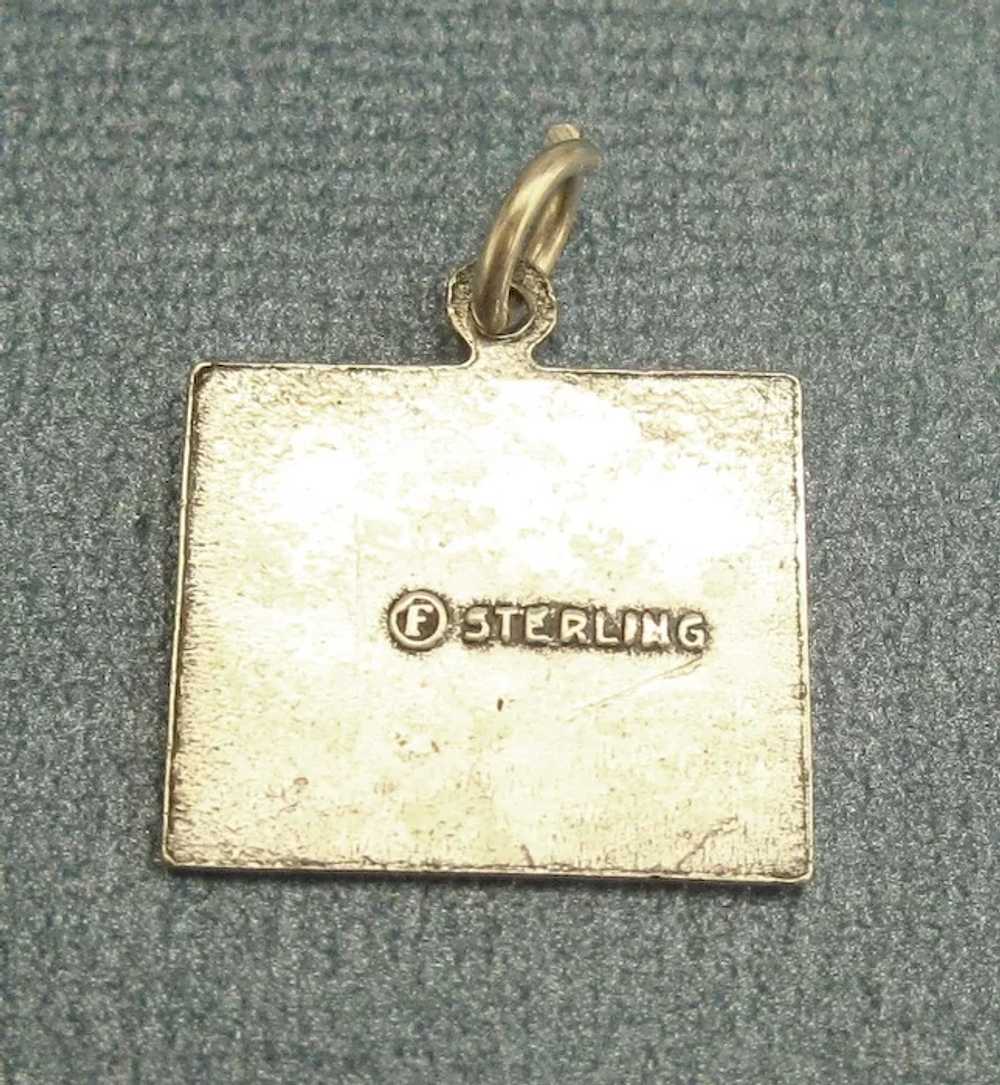 Vintage Sterling Silver Wyoming State Charm - image 2