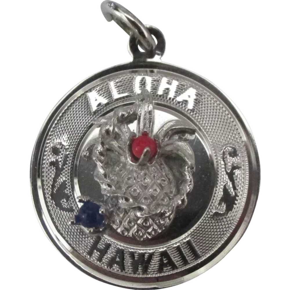 Vintage Sterling Hawaii Pineapple "Aloha" Charm - image 1