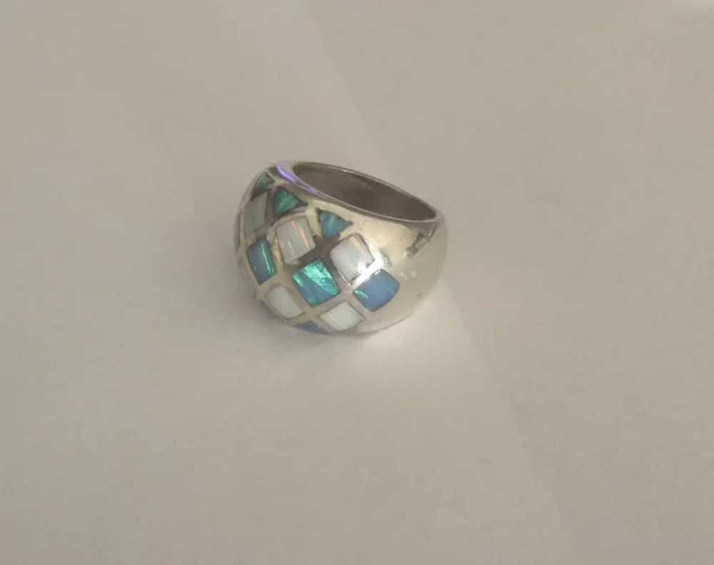 Stunning Estate Sterling Gelson Opal Dome Ring- s… - image 3