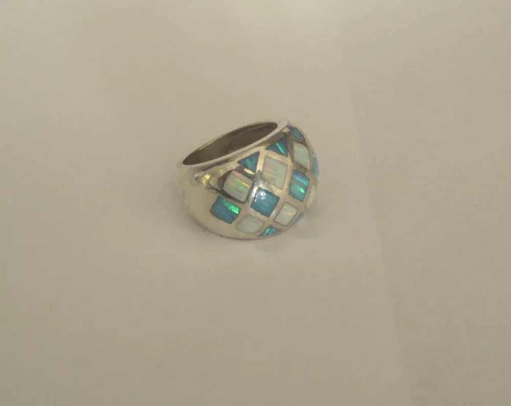 Stunning Estate Sterling Gelson Opal Dome Ring- s… - image 4