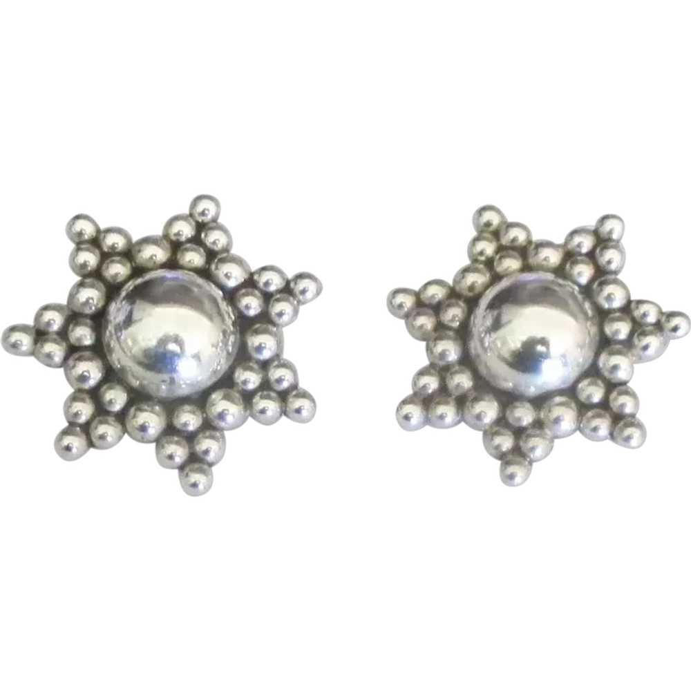 Fabulous Taxco Sterling Star Earrings - image 1