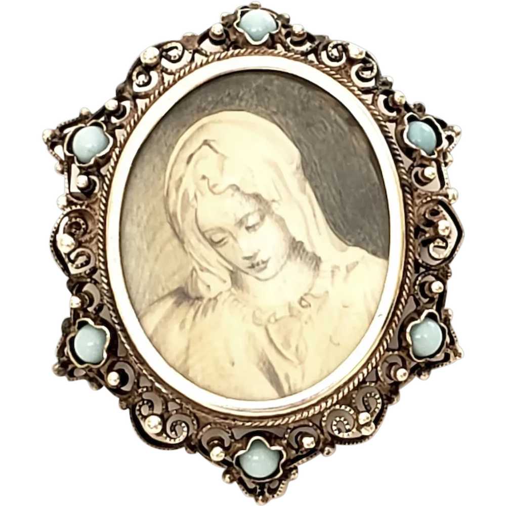 Victorian Portrait 800 Silver Pin/Brooch/Pendant - image 1