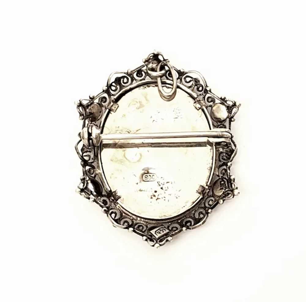 Victorian Portrait 800 Silver Pin/Brooch/Pendant - image 2