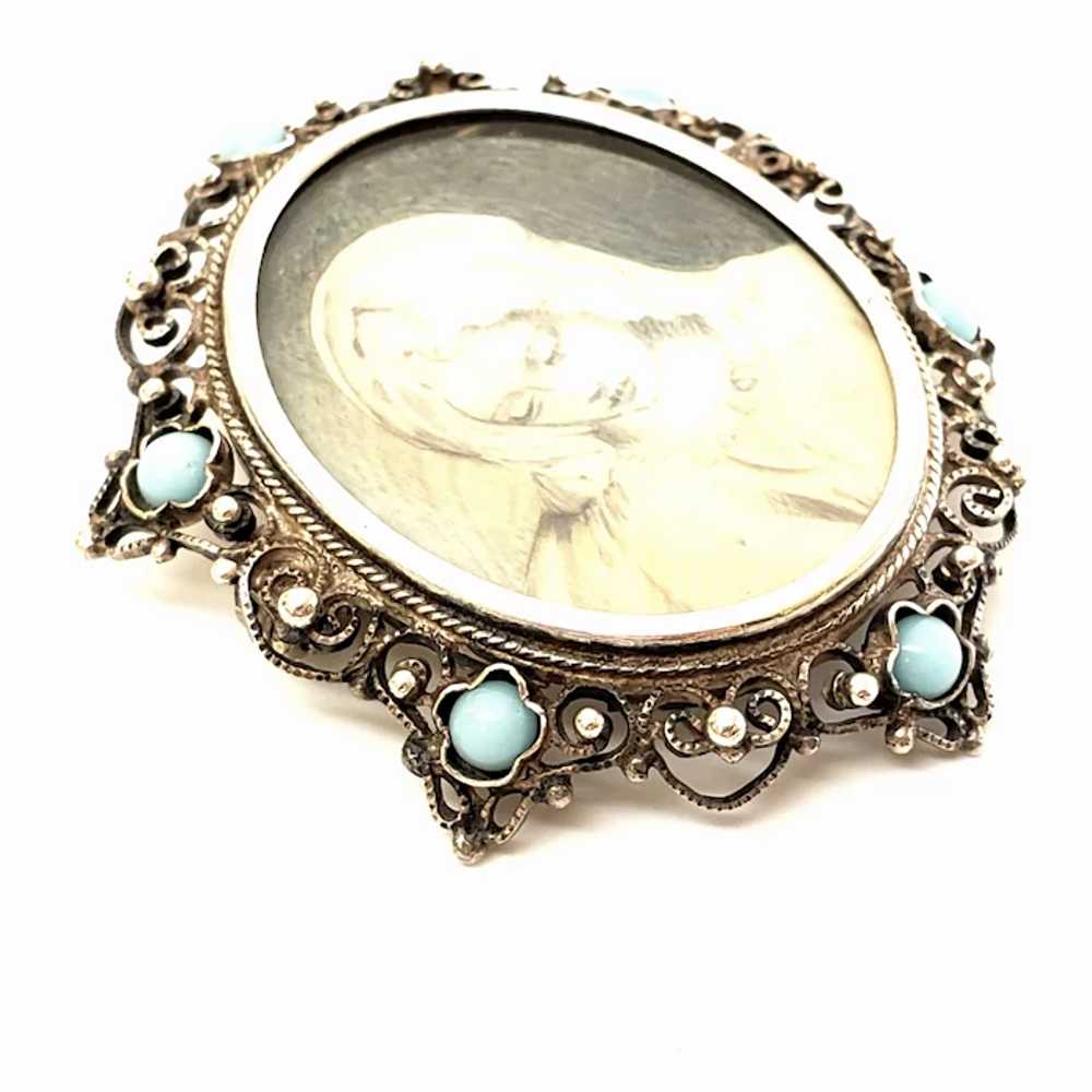 Victorian Portrait 800 Silver Pin/Brooch/Pendant - image 5