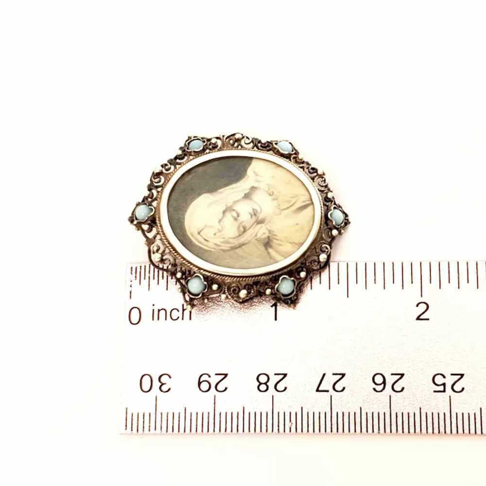 Victorian Portrait 800 Silver Pin/Brooch/Pendant - image 7