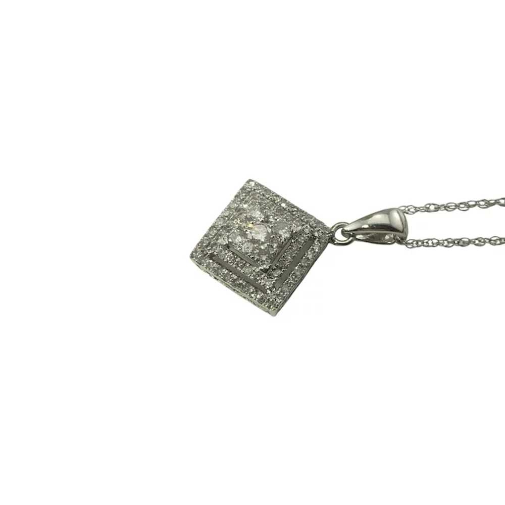 Vintage 10 Karat White Gold Diamond Pendant Neckl… - image 3