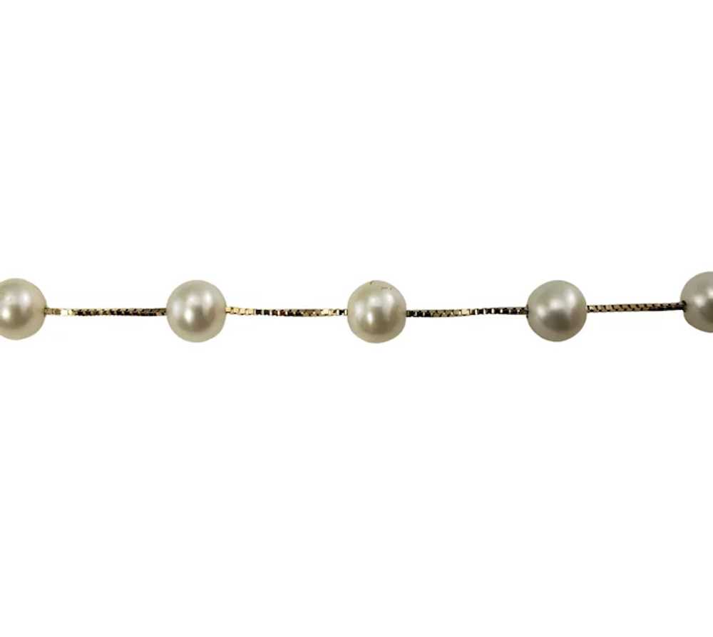 Vintage 10 Karat Yellow Gold and Pearl Necklace - image 3