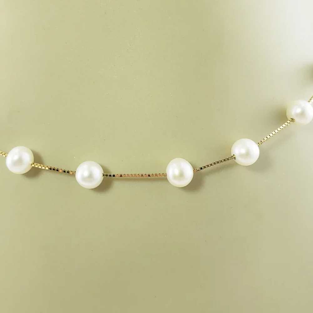 Vintage 10 Karat Yellow Gold and Pearl Necklace - image 7