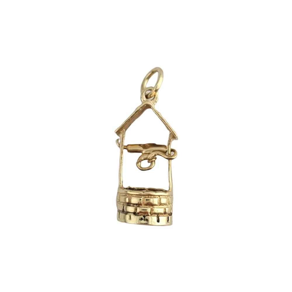 Vintage 14K Yellow Gold Well Charm - image 2