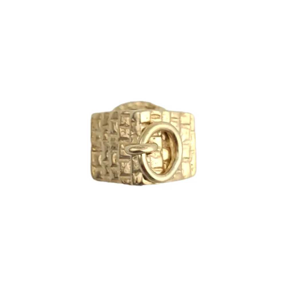 Vintage 14K Yellow Gold Well Charm - image 3