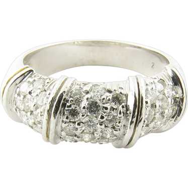 Vintage 18 Karat White Gold Diamond Ring Size 6.75 - image 1
