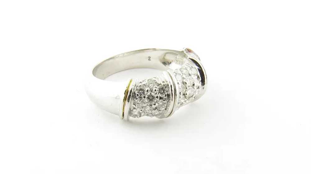 Vintage 18 Karat White Gold Diamond Ring Size 6.75 - image 4