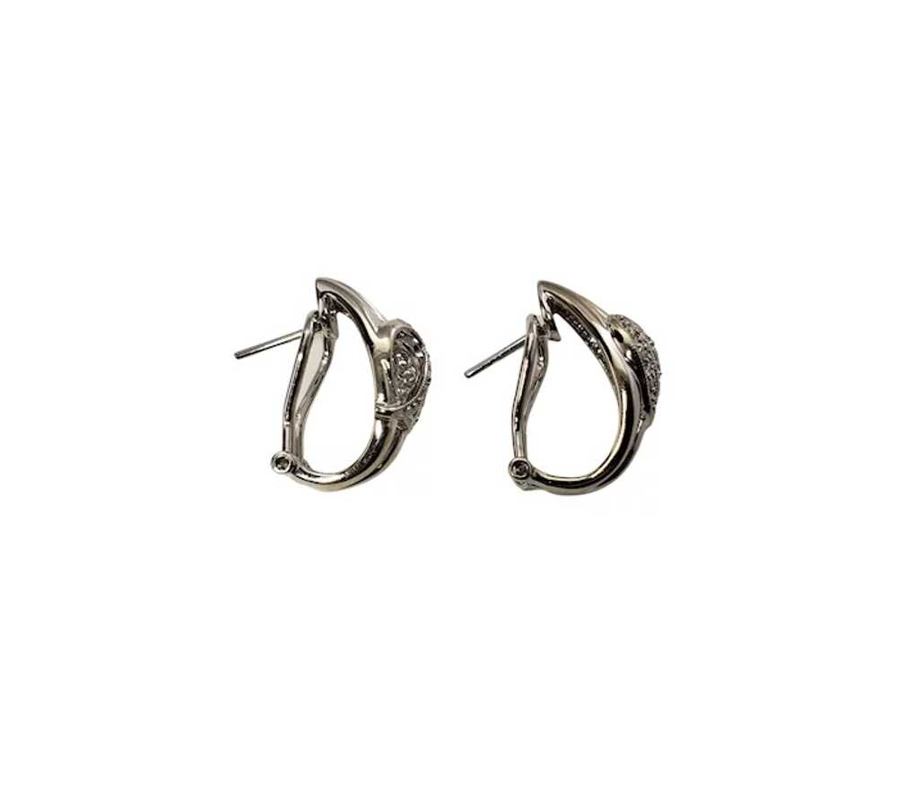 Vintage 14 Karat White Gold and Diamond Earrings - image 4