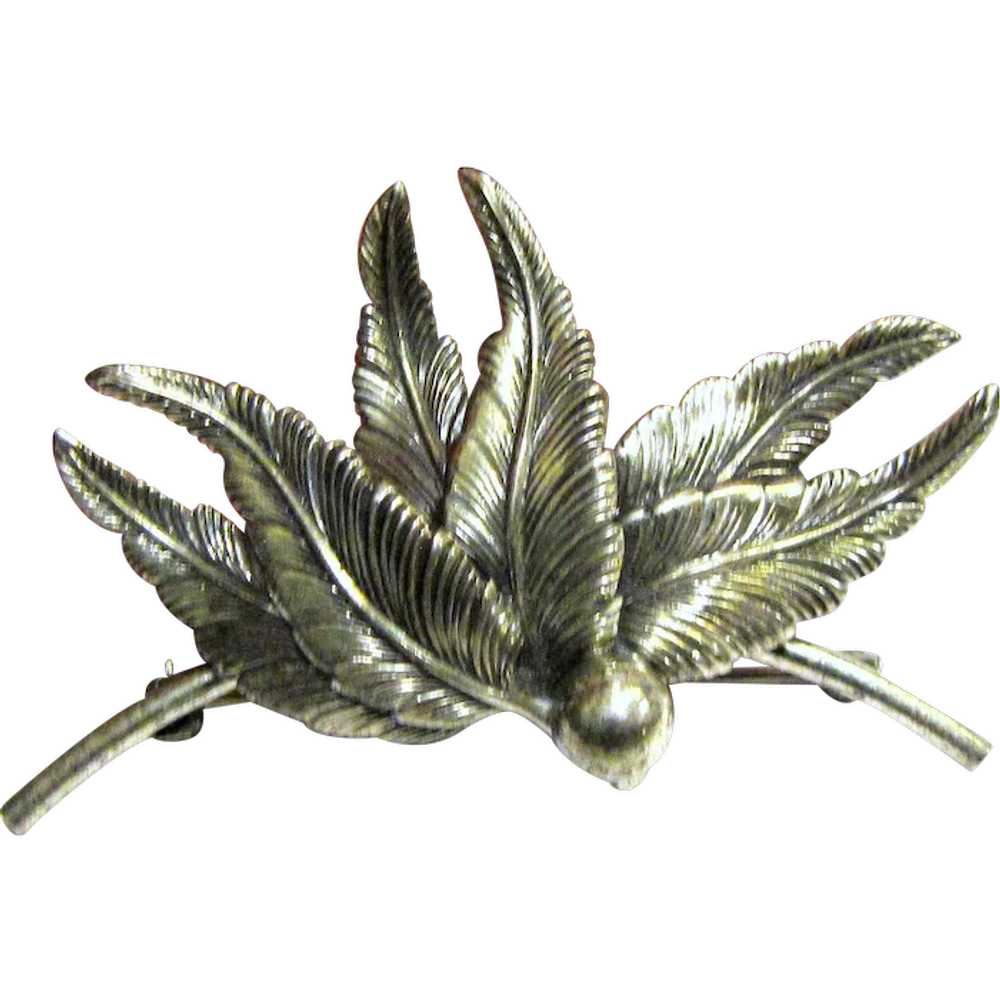 Sterling Feather Crest Pin by Beau, 9 grams - image 1