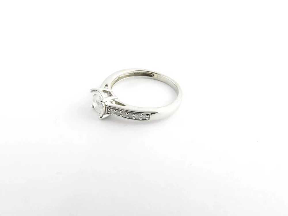 Vintage 10 Karat White Gold and Diamond Engagemen… - image 3