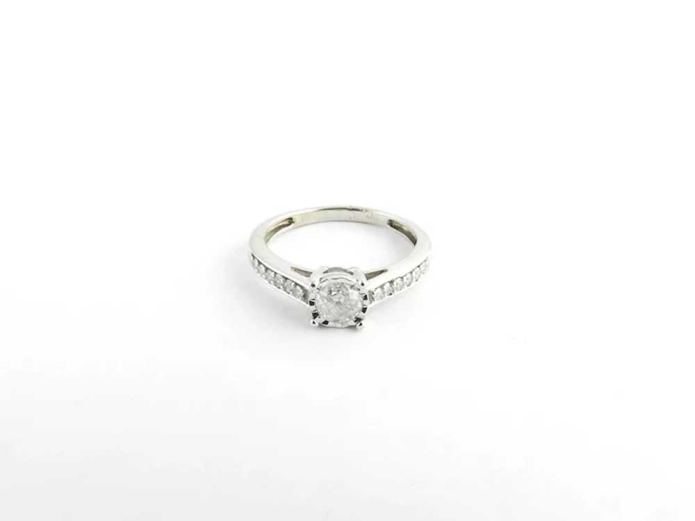 Vintage 10 Karat White Gold and Diamond Engagemen… - image 5