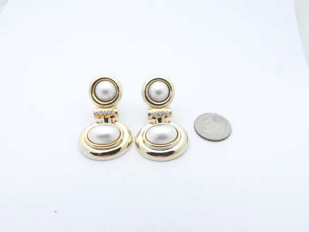 Vintage 14 Karat Yellow Gold Mobe Pearl and Diamo… - image 7