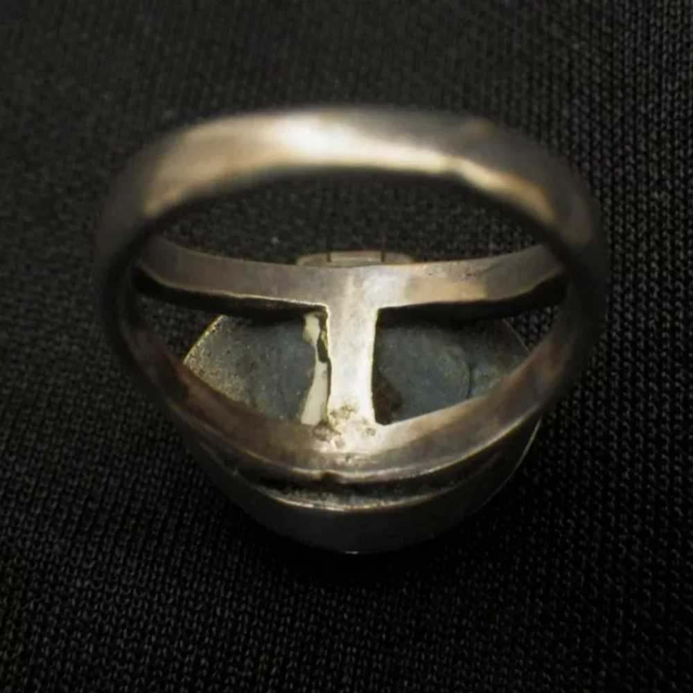 Vintage Sterling Silver Poison or Amulet Ring - image 3