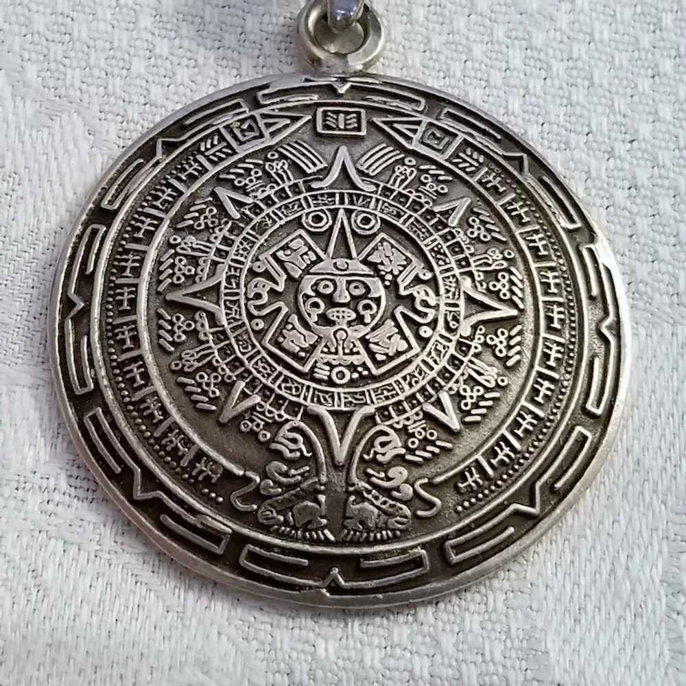 Vintage Signed Taxco Sterling Silver Aztec Calend… - image 2